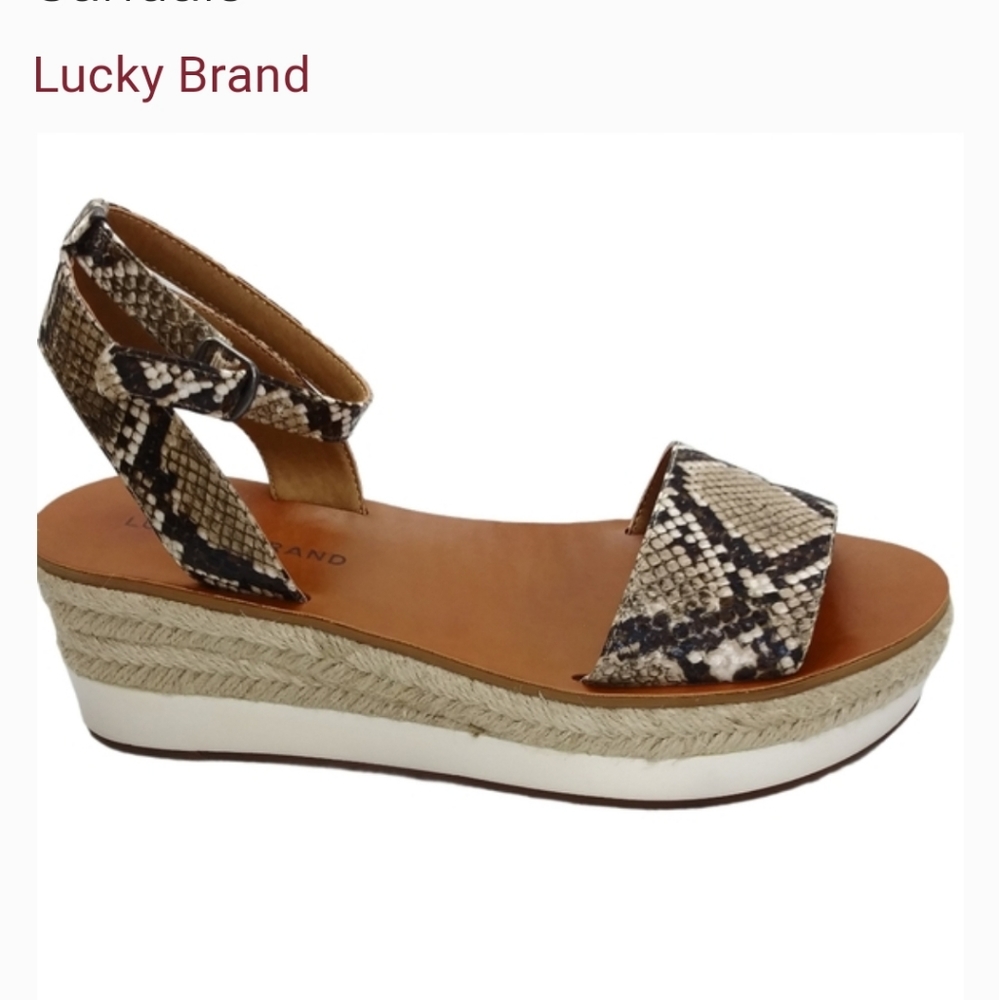 Lucky Brand Snakeskin Espadrille Sandals